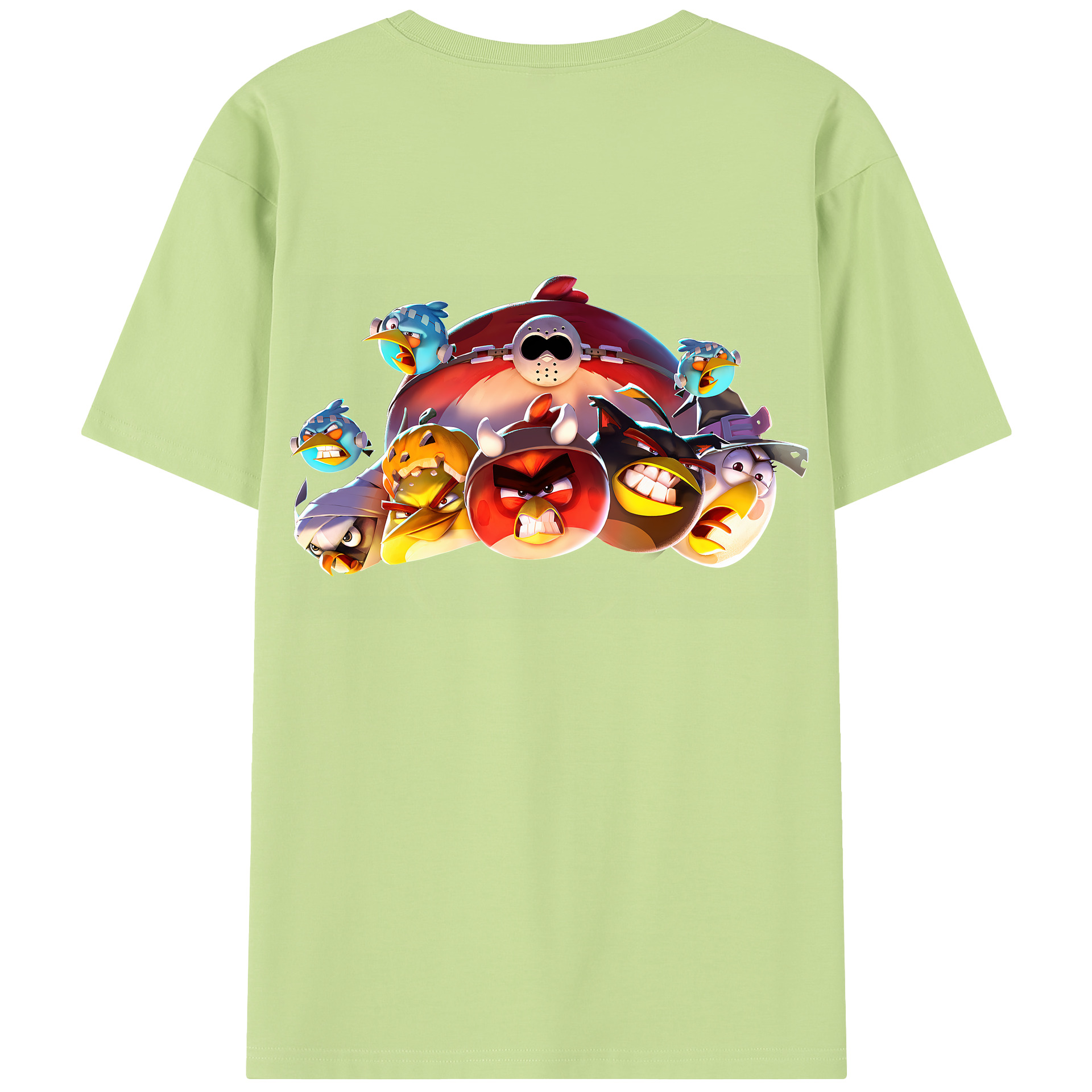 （画像用） Angry Birds アングリーバード 綿100％半袖Tシャツ（背面プリント）